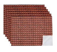 arricraft 6 Sheets Self-Adhesive Roof Tiles, Miniature Dollhouse Wallpaper Roofing and Flooring Decoration Red Brick Wallpaper Peel and Stick for Dollhouses Scale 1:12, 11.4 x 8.23 Inch