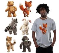 arricraft 6 Sheets Wacky Plush Butts Theme Iron on Stickers, Bear Fox Gorilla Raccoon Rabbit Cat Print Transfer Stickers Decals for DIY T-Shirt Jeans Backpacks Families Clothing Decoration Applique