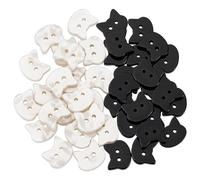arricraft 60 Pcs Cat Shape Buttons, 2-Hole Resin Buttons White and Black Cat Decorative Button for Sewing Crafts Christmas Decorations DIY Projects 0.39x0.47x0.1 Inch