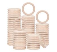 arricraft 70 Pcs Woods Bangle Bracelets, Bisque Unfinished Natural Wooden Rings Blank Wood Circles Ring Pendant and Connectors for Craft Project DIY Jewelry Making Painting Weaving(Inner 1.89 inch)