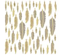 arricraft 80 Pcs Antique Golden Charms, 10 Styles Tibetan Style Wing Alloy Dream Catcher Charm with Loop for DIY Crafting Bracelet Necklace Jewelry Finding Accessory