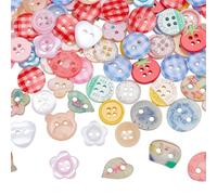 arricraft Assorted Sizes Colorful Plastic Buttons（100 Pcs, 4 Holes, Sewing Buttons Bulk, for DIY Craft, Handmade Ornament, Clothing Decoration Accessories）
