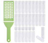 arricraft DIY Lip Balm Crafting Kit, 150 Pcs 8ml Transparent White Lip Balm Tubes with Green Filling Tray and Spatula for DIY Craft Balm-Containers Making