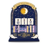 arricraft Personalized Books Read Tracker, Celestial Library Starry Details Moon Motifs and Classic Bookshelf Decorations Books Read This Year Reading Tracker for Bookshelf Decor Reader Bookworm Lover