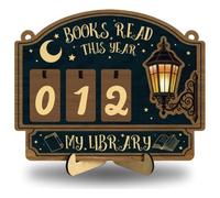 arricraft Personalized Books Read Tracker, Stars and Moon Vintage Street Lamp Decorations Books Read This Year Reading Tracker Sign for Bookshelf Decor Reader Bookworm Lover