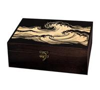 arricraft Raging Sea Waves Rectangle Divination Wood Storage Box with Lid