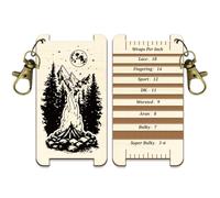 arricraft Spinning Control Card, Forest Campfire Pattern Multi-Purpose Spinning Control Tool Wooden WPI Ruler for Hand Knitting Wool Measurements Crochet Tool Accessories