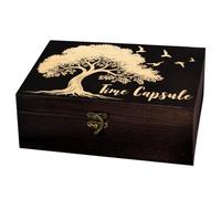 arricraft Trees and Birds Rectangle Divination Wood Storage Box with Lid