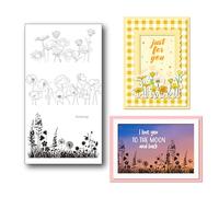 Arrietty Beautiful Poppies Dandelion Background Daisy Flowers Background Clear Stamps for Card Making Decoration and DIY Scrapbooking