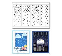 Arrietty Dots Snowfall Heart Raindrop Star Background Borders Lines Clear Stamps for Cards Making Decoration Clear Stamps and DIY Scrapbooking Crafting