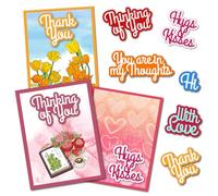 arriettycraft 6pcs/Set Greeting Phrases Words Metal Cutting Dies with Shadows for Card Making Sentiment Sayings Die Stencil for Cards Scrapbooking Paper Crafts Decoration