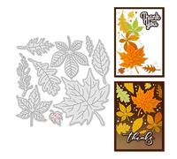 arriettycraft 9 pcs Fall Leaves Metal Cutting Dies - Maple, Oak Leaf Die Template for Cards Making Scrapbooking and Paper Crafts Decoration