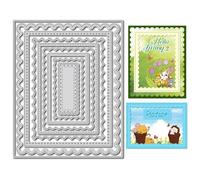 arriettycraft 9pcs Nesting Cutting Dies Set for Card Making - 4 Rectangle & 5 Scalloped Frame Dies with Stitching Design - DIY Scrapbooking, Greeting Cards, Paper Craft Embossing Templates