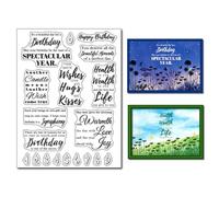 arriettycraft Birthday Verses Clear Stamps for Card Making and Journaling,Sentiment Silicone Stamps Happy Birthday Sayings Rubber Stamps for Gift Tags Paper Crafting Scrapbooking Decor