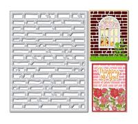 arriettycraft Bricks Wall Metal Cutting Dies Set for Card Making, Brick Background Metal Stencil Template Die-Cuts for Scrapbooking Paper Cutting Template Paper Crafts Decoration