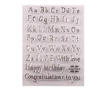 arriettycraft Capital Lower case Alphabets Letters Birthday Greeting Stamps Rubber Clear Stamp/Seal Scrapbook/Photo Decorative Card Making Clear Stamp