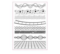 arriettycraft Ceremic Tile Background Clear Stamps for Card Making or Journaling, Dots Lines Waves Borders Silicone Rubber Stamps for Scrapbooking journals Paper Crafts Decoration