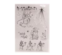 arriettycraft Christmas Jesus Clear Stamps for Card Making or Journaling X-Mas Camel Holly Night Rubber Stamps for Scrapbooking Journals Paper Crafts Decoration
