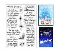 arriettycraft Christmas Sentiment Clear Stamps for Card Making Christmas Sayings Silicone Stamp Winter Blessing Words Verses Rubber Stamps for Holiday Cards Gift Tags DIY Paper Crafting