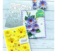 arriettycraft Cutting Dies Set for Card Making Crafting & Scrapbooking - 2 in 1 Daisy Flowers Plate Floral Die Templates for Paper Crafting Albums Journaling Decoration