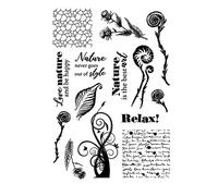 arriettycraft Fern Leaves Clear Stamps for Card Making or Journaling English Words Rocks Background Rubber Stamps for Scrapbooking Album Photo and Paper Crafting Decoration-A1948