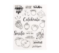 arriettycraft Fruit Apple Pear Cherry Stawberry Grape Celebrate Sentinent Clear Stamps for Card Making Decoration and DIY Scrapbooking -A1908