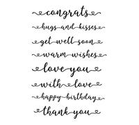 arriettycraft Greeting Words Clear Stamps for Card Making or Journaling Happy Birthday Thank You Warm Sentiment Silicone Rubber Stamp Seals for DIY Scrapbooking Album Paper Craftting Decoration