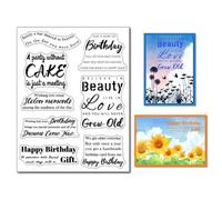 arriettycraft Happy Birthday Verses Clear Stamps for Card Making and Journaling,Sentiment Cling Stamps Birthday Sayings Rubber Stamps for Gift Tags Paper Crafting Scrapbooking Decor