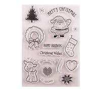 arriettycraft Merry Christmas Decors Deer Elk Socks Balls Santa Clear Stamps for Cards Making Decoration and Scrapbooking Rubber Stamps for Craft