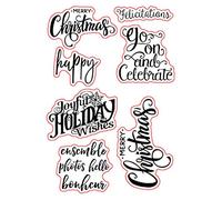 arriettycraft Merry Christmas Sayings Sentiments Phrase Happy Birthday Greetings Rubber Clear Stamp/Seal Scrapbook/Photo Decorative Card Making Clear Stamp