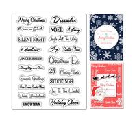 arriettycraft Merry Christmas Sentiments Sayings PhraseSeason's Greetings Noel Clear Stamp/Seal Scrapbook/Photo Decorative Card Making Clear Stamp