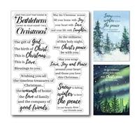 arriettycraft Merry Christmas Verses Clear Stamps Christmas Sayings Silicone Stamps Christmas Sentiment Rubber Stamps for Christmas Cards Making DIY Scrapbooking Photo Album Decoration