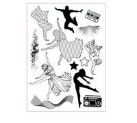 arriettycraft Modern Dance Dancing Girl Clear Stamps for Card Making or Journaling Hip-hop Dance Silicone Rubber Stamps for Scrapbooking Journals Paper Crafts Decoration