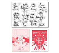 arriettycraft Valentine's Day Sentiment Clear Stamps for Card Making or Journaling, Heart Kiss and Hugs Words Phrase Silicone Stamps for Journals Scrapbooking Paper Crafts Decoration