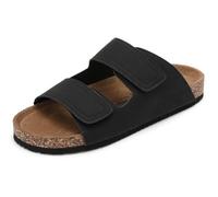 ARRIGO BELLO Sandals Men's Mules Sliders Adjustable Slippers with Velcro Arch Support Slides for Indoor Outdoor Size 7-11(12Black,7)