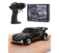 ARRIS 1/64 Mini RC Drift Car, Micro 4WD Desktop Remote Control Car with LED Lights & 2-Speed Modes, 2.4GHz Half-Scale Stunt Pocket Hobby Grade RTF Drifter for Adults