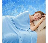 ARRITS Bamboo Cooling Blanket for Hot Sleepers, Summer Cooling Blanket All Seasons Breathable and Lightweight Soft, Night Cool Blanket for Sofa, Car, Travel, Twin/Double Bed - 100 x 150 cm Blue