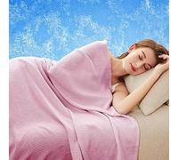 ARRITS Bamboo Cooling Blanket for Hot Sleepers, Summer Cooling Blanket All Seasons Breathable and Lightweight Soft, Night Cool Blanket for Sofa, Car, Travel, Twin/Double Bed - 150 x 200 cm Pink