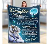 ARRITS Dad to Daughter Warm Letter Throw Blanket, Halloween & Christmas Gifts 50''x60''