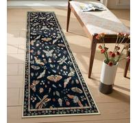 ARRITS Insect Print Runner Rug 90x150cm, Black Vintage Spring Summer Farmhouse Butterfly Washable Rug, Non Slip Soft Ultra-Thin Kitchen Runners Low Pile Carpet for Hallways Entryway Laundry Room Bath