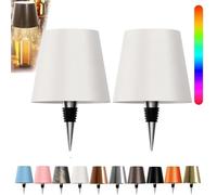 ARRITS Pridola Wireless RGB/3 Color Stepless Dimming Bottle Lamp Shade 2PCS, Touch Control Wine Bottle Lampshade, Rechargeable for Parties, Bars, Restaurants