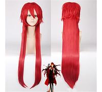 Arrival Fashion Styled Black Butler Grell Sutcliff Cosplay Wig Long Red Costume Wigs+ Wig Cap