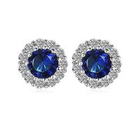 Arrival Navy Gemstone Stud Earrings For Women 925 Fashion Wedding Party Anniversary Jewelry Accessories