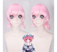 Arrival Touhou Project Anime Wig Pink Synthetic Hair Accessories for Saigyouji Yuyuko Cosplay Costume Wigs for Women Halloween