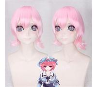 Arrival Touhou Project Anime Wig Pink Synthetic Hair Accessories for Saigyouji Yuyuko Cosplay Costume Wigs for Women Halloween
