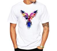 Arrivals 2019 TEEHUB Cool Design Men's Fashion Flying Bird Art Printed T-Shirt Short Sleeve O-Neck Tops Hipster Tee White L