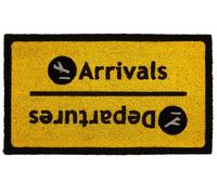 Arrivals Departures Coir Doormat Premier Housewares Yellow 100cm diameter