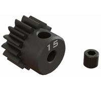 ARRMA ARA311077 15T 0.8Mod 1/8 Inch Bore CNC Steel Pinion Gear, Grey/Silver