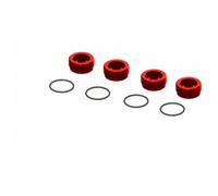 ARRMA Aluminum Front Hub Nut Red 4-Piece Set with O-Rings ARA320467