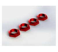 ARRMA Aluminum Wheel Nut 17mm Red Serrated Flanged Design 4 Pack Z-AR330360